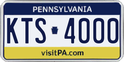 PA license plate KTS4000