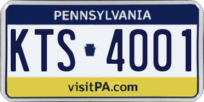 PA license plate KTS4001