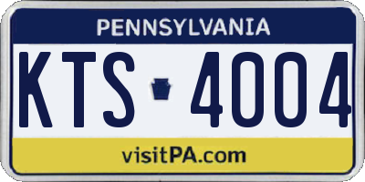PA license plate KTS4004