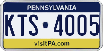 PA license plate KTS4005