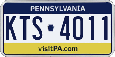 PA license plate KTS4011