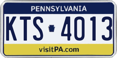 PA license plate KTS4013