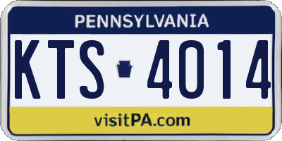 PA license plate KTS4014
