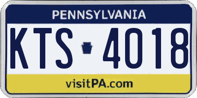 PA license plate KTS4018