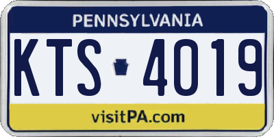 PA license plate KTS4019