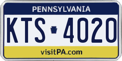 PA license plate KTS4020