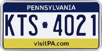 PA license plate KTS4021