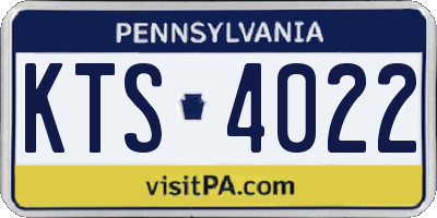 PA license plate KTS4022