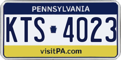 PA license plate KTS4023