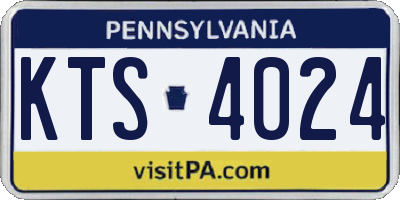 PA license plate KTS4024