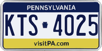 PA license plate KTS4025