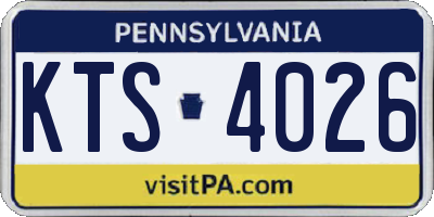 PA license plate KTS4026