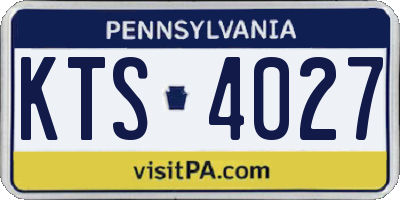 PA license plate KTS4027