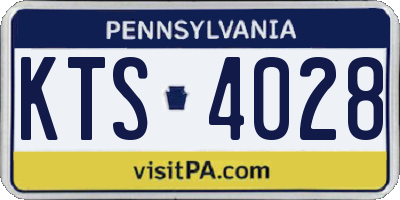 PA license plate KTS4028