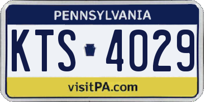 PA license plate KTS4029