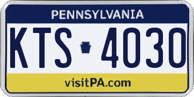 PA license plate KTS4030