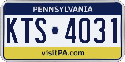 PA license plate KTS4031