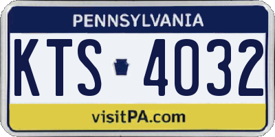 PA license plate KTS4032