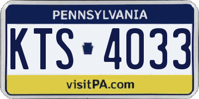 PA license plate KTS4033
