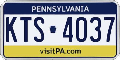 PA license plate KTS4037