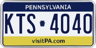 PA license plate KTS4040