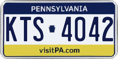 PA license plate KTS4042