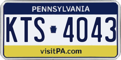 PA license plate KTS4043
