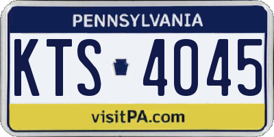 PA license plate KTS4045