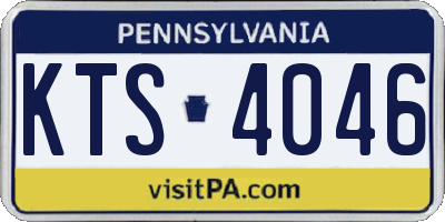 PA license plate KTS4046