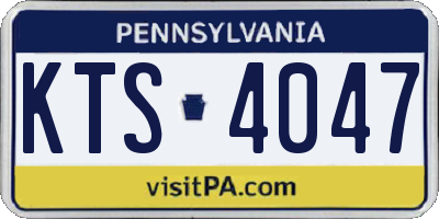 PA license plate KTS4047