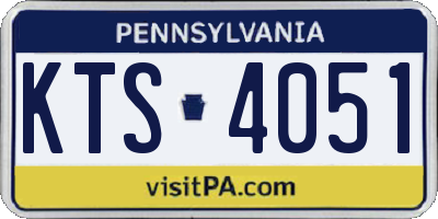PA license plate KTS4051