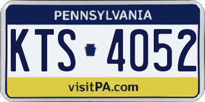 PA license plate KTS4052