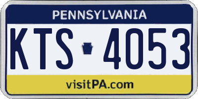 PA license plate KTS4053