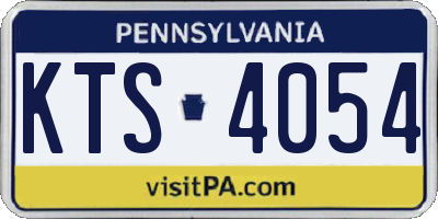 PA license plate KTS4054