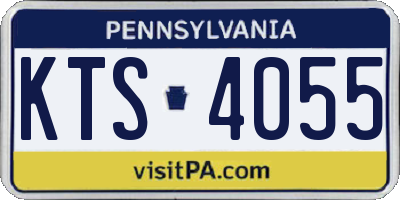 PA license plate KTS4055