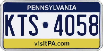 PA license plate KTS4058