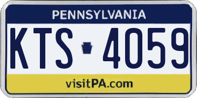 PA license plate KTS4059