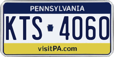 PA license plate KTS4060