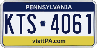 PA license plate KTS4061
