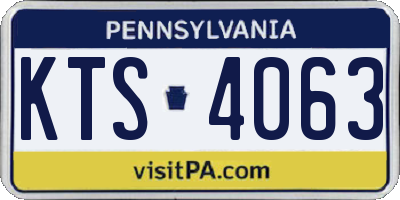 PA license plate KTS4063