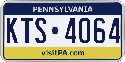 PA license plate KTS4064