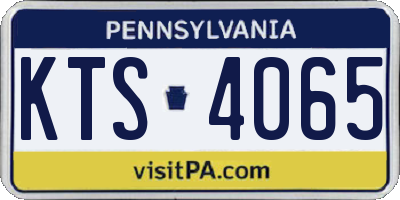 PA license plate KTS4065
