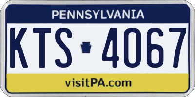PA license plate KTS4067