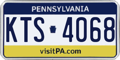 PA license plate KTS4068