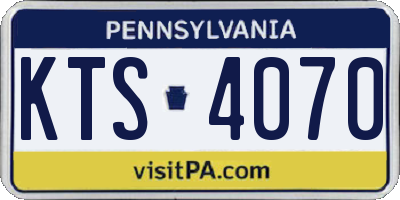 PA license plate KTS4070