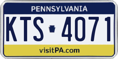 PA license plate KTS4071