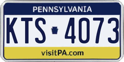 PA license plate KTS4073