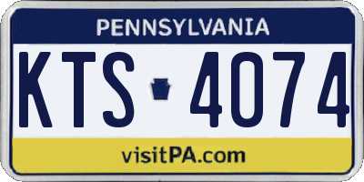 PA license plate KTS4074