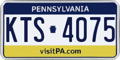 PA license plate KTS4075