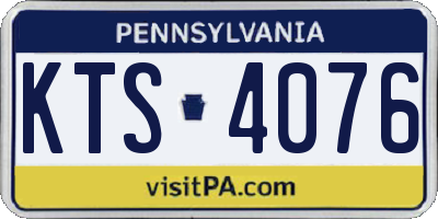 PA license plate KTS4076